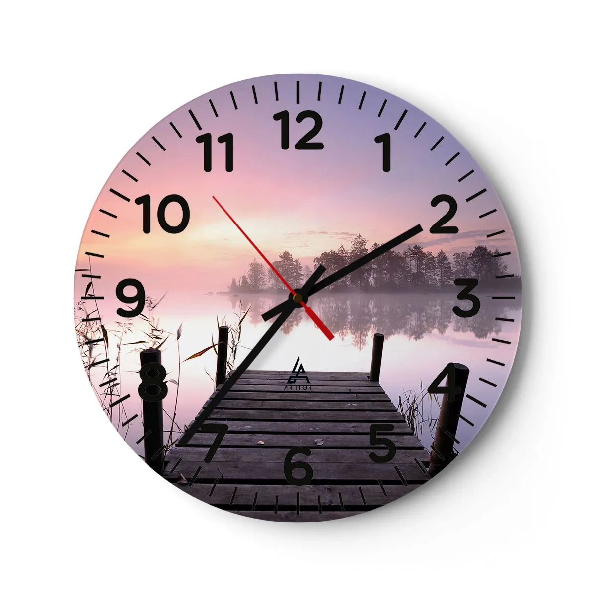 Horloge murale - Pendule murale - De la brume lilas… - 30x30 cm