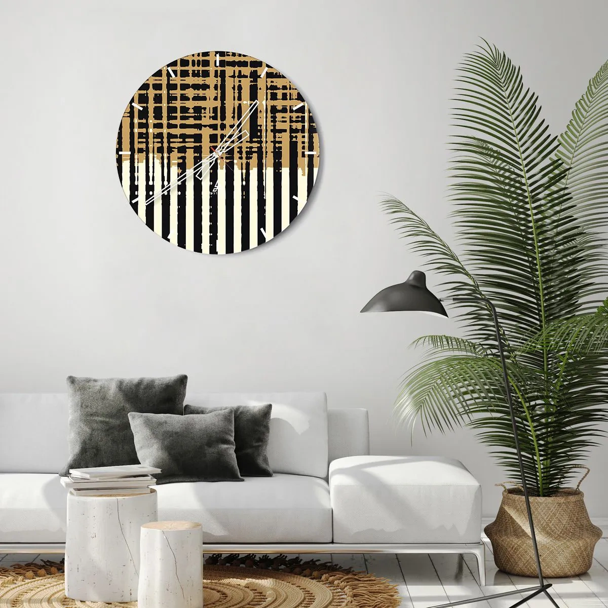 Horloge murale - Pendule murale - Abstraction architecturale - 30x30 cm