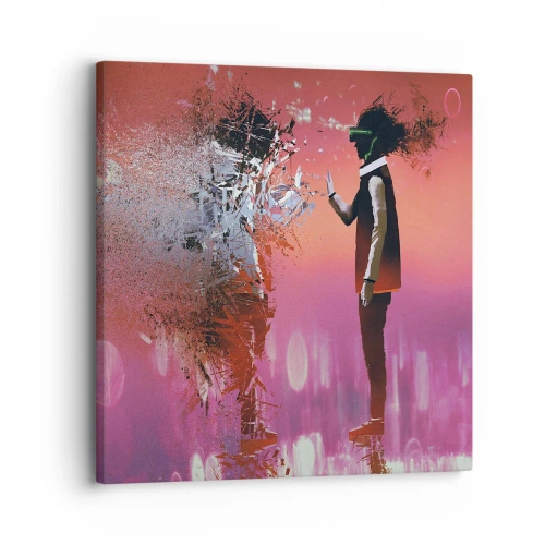 Impression sur toile - Image sur toile - Pouvez-vous regarder à l'intérieur de vous-même ? - 30x30 cm