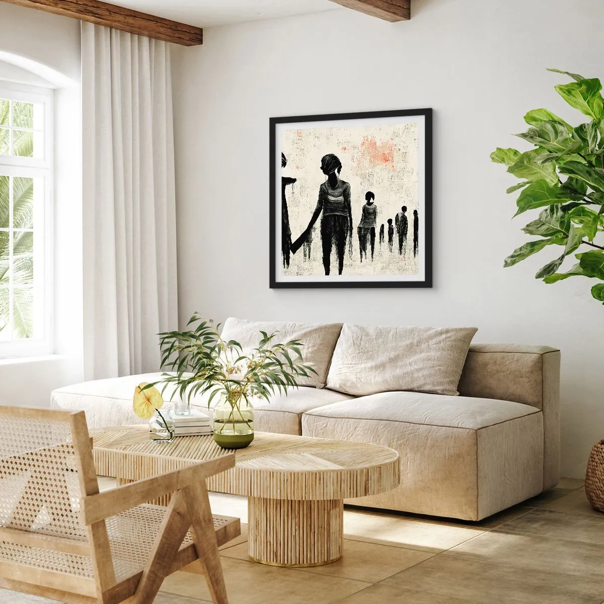 Affiche dans un cadre noir - Poster - Contre la solitude - 40x40 cm