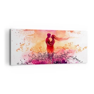 Impression sur toile - Image sur toile - Un coeur! Je n'ai pas besoin de beaucoup… - 100x40 cm