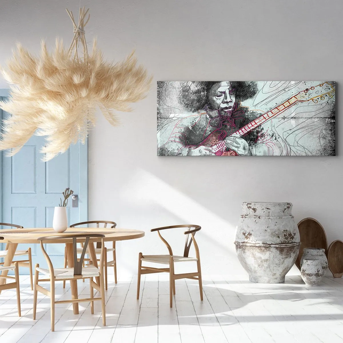 Impression sur toile - Image sur toile - Sur les vagues de la musique - 100x40 cm