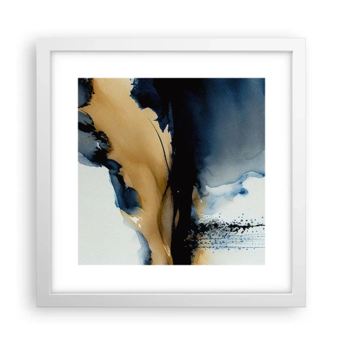 Affiche dans un cadre blanc - Poster - Derrière le rideau - 30x30 cm