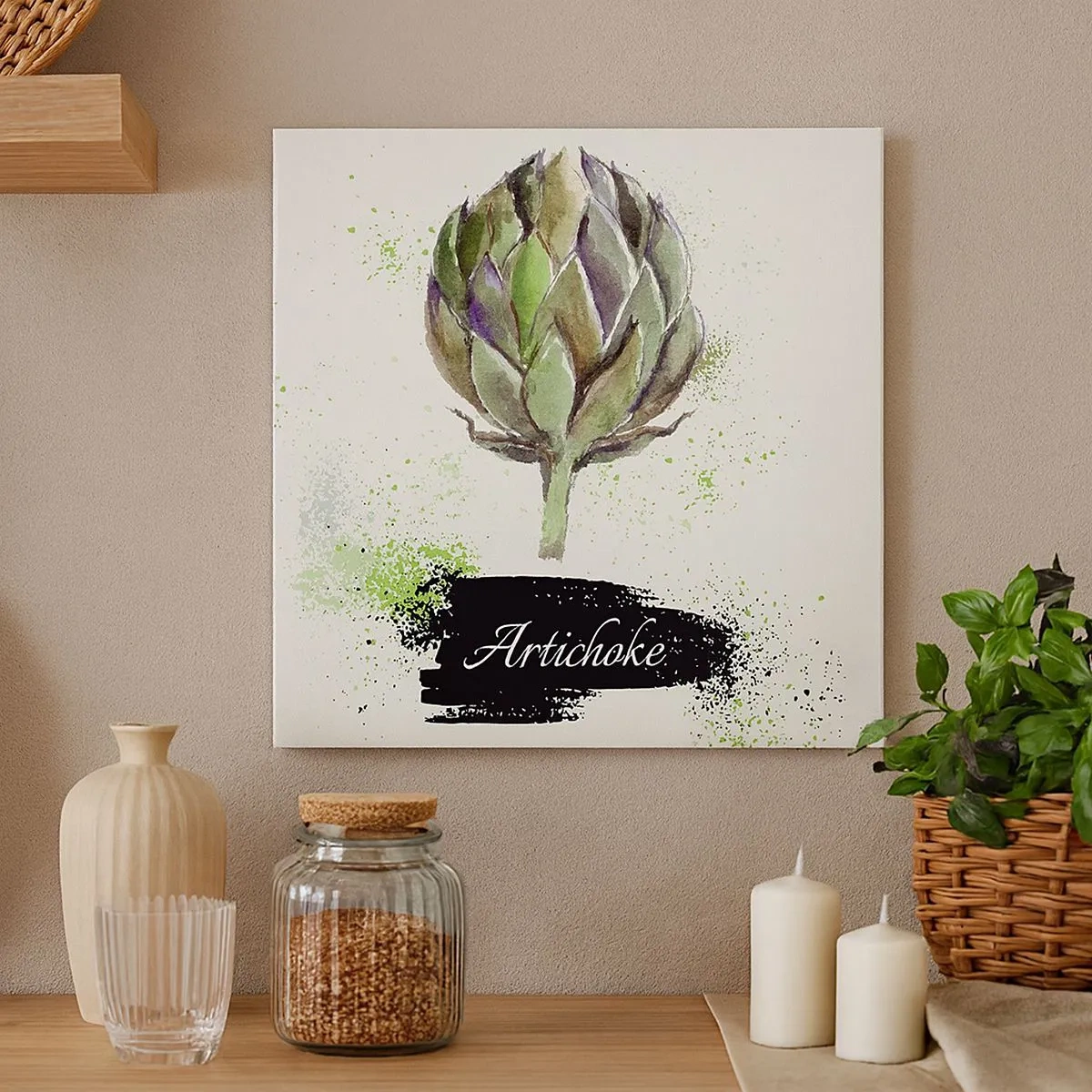 Impression sur toile - Image sur toile - Vive les légumes! - 30x30 cm