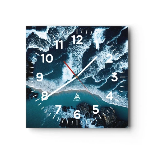 Horloge murale - Pendule murale - Enveloppé par les vagues - 40x40 cm
