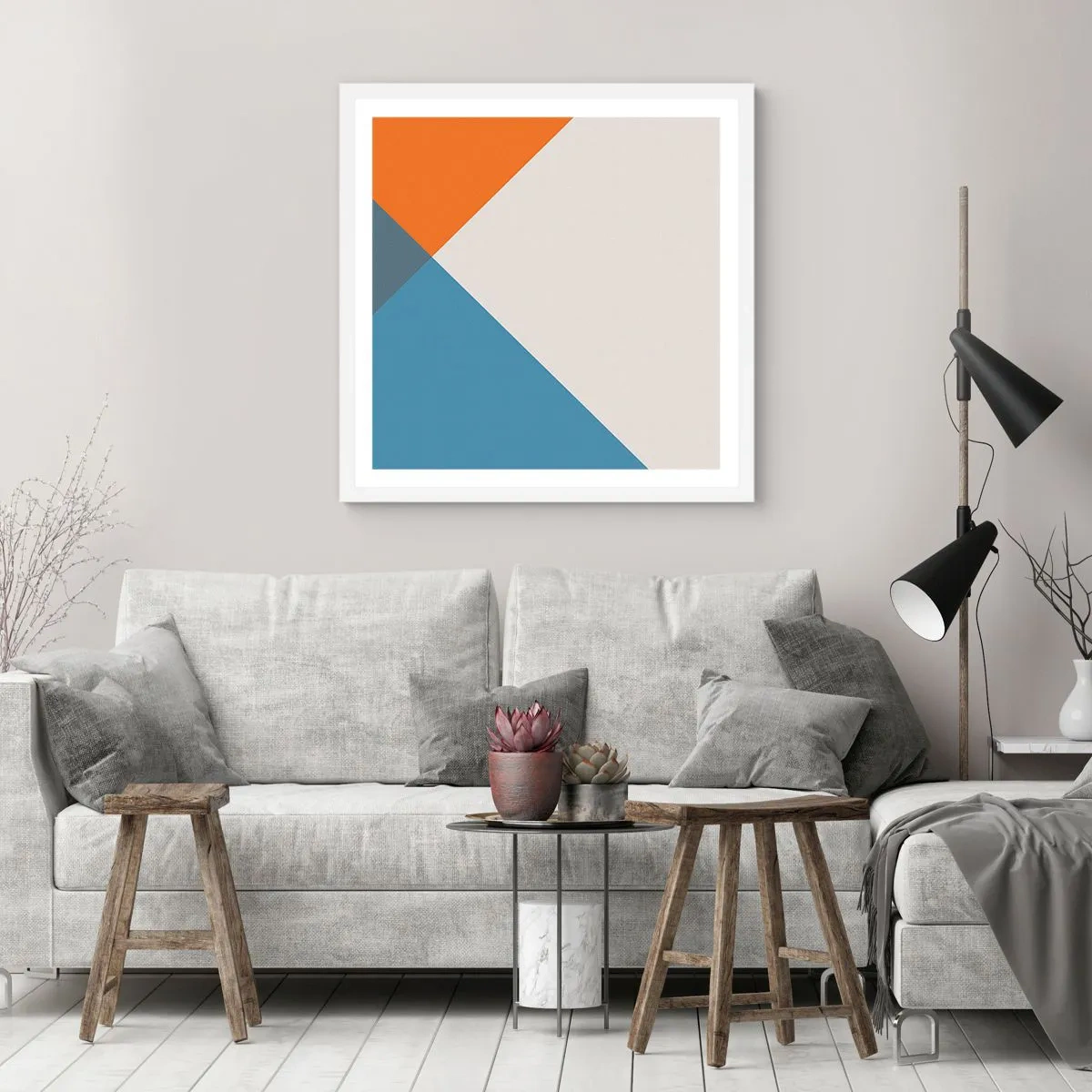 Affiche dans un cadre blanc - Poster - Sous cette angle.... - 50x50 cm