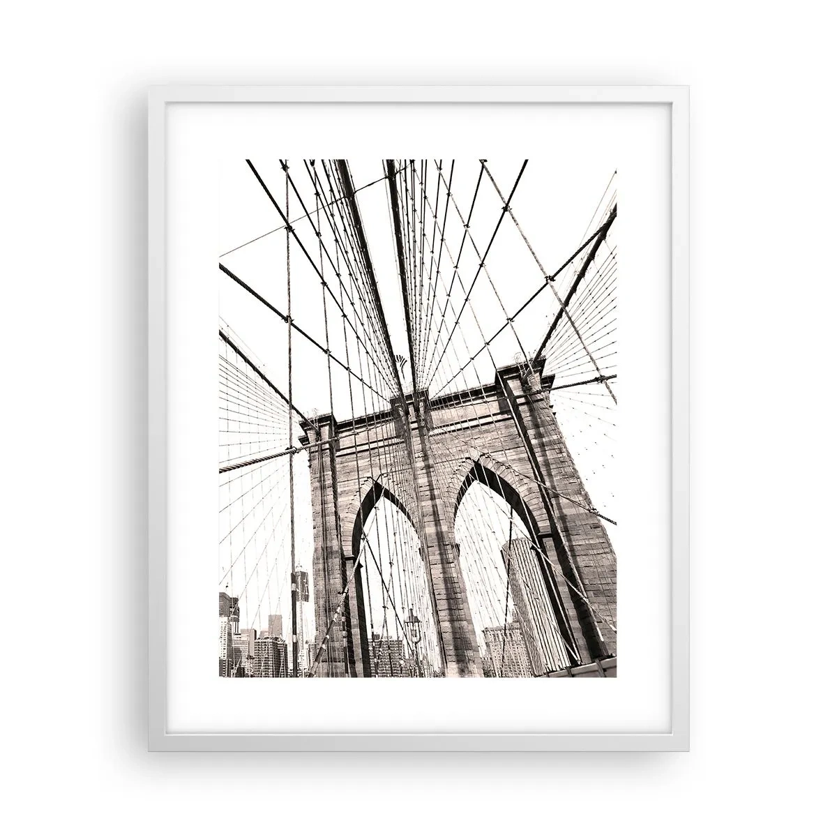 Affiche dans un cadre blanc - Poster - Cathédrale New Yorkaise - 40x50 cm
