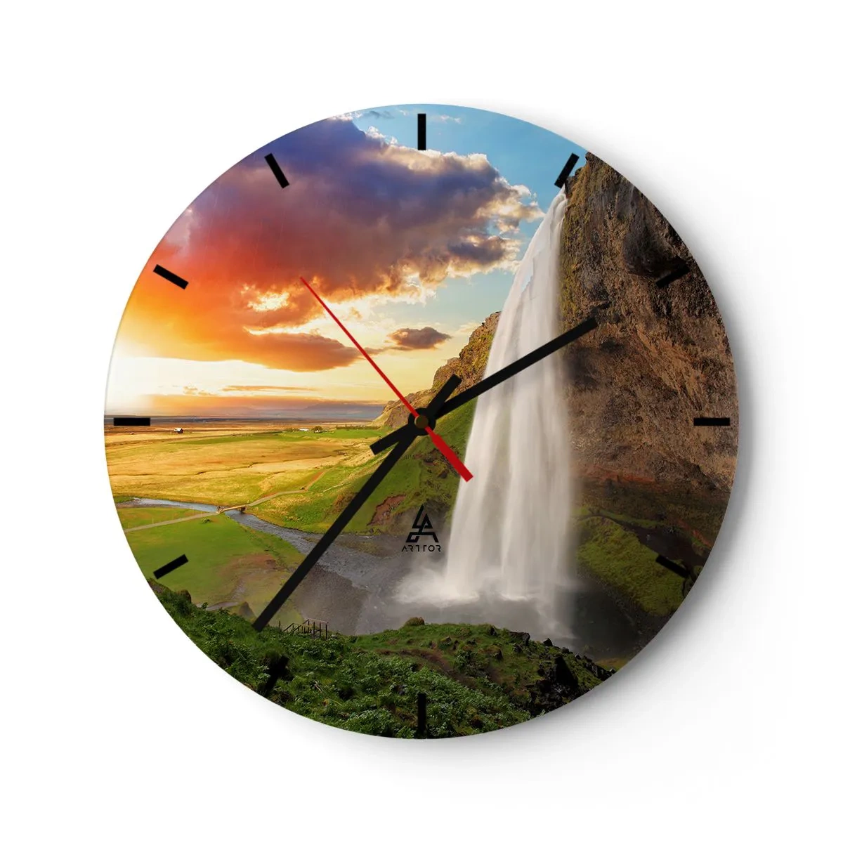 Horloge murale - Pendule murale - La plénitude de l'été islandais - 40x40 cm