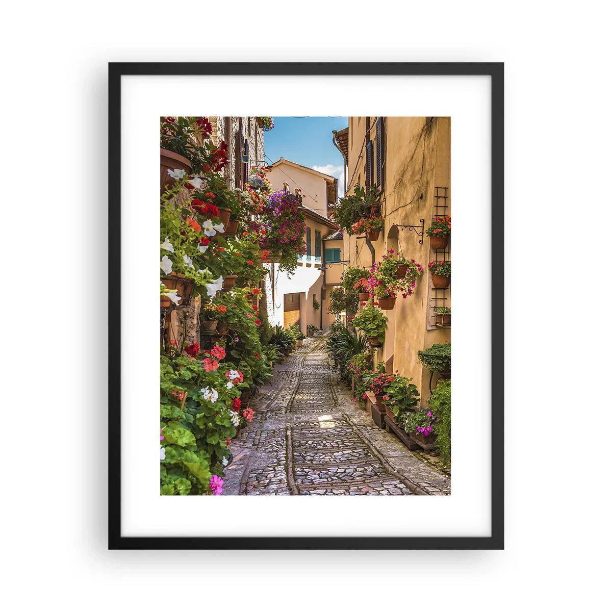 Affiche dans un cadre noir - Poster - Ruelle italienne - 40x50 cm