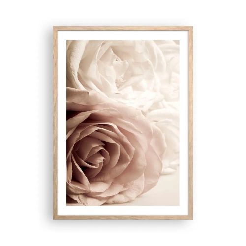 Affiche dans un chêne clair - Poster - Au coeur d'ue la rose - 50x70 cm
