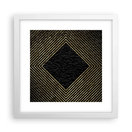 Affiche dans un cadre blanc - Poster - Géométrie dans un style glamour - 30x30 cm
