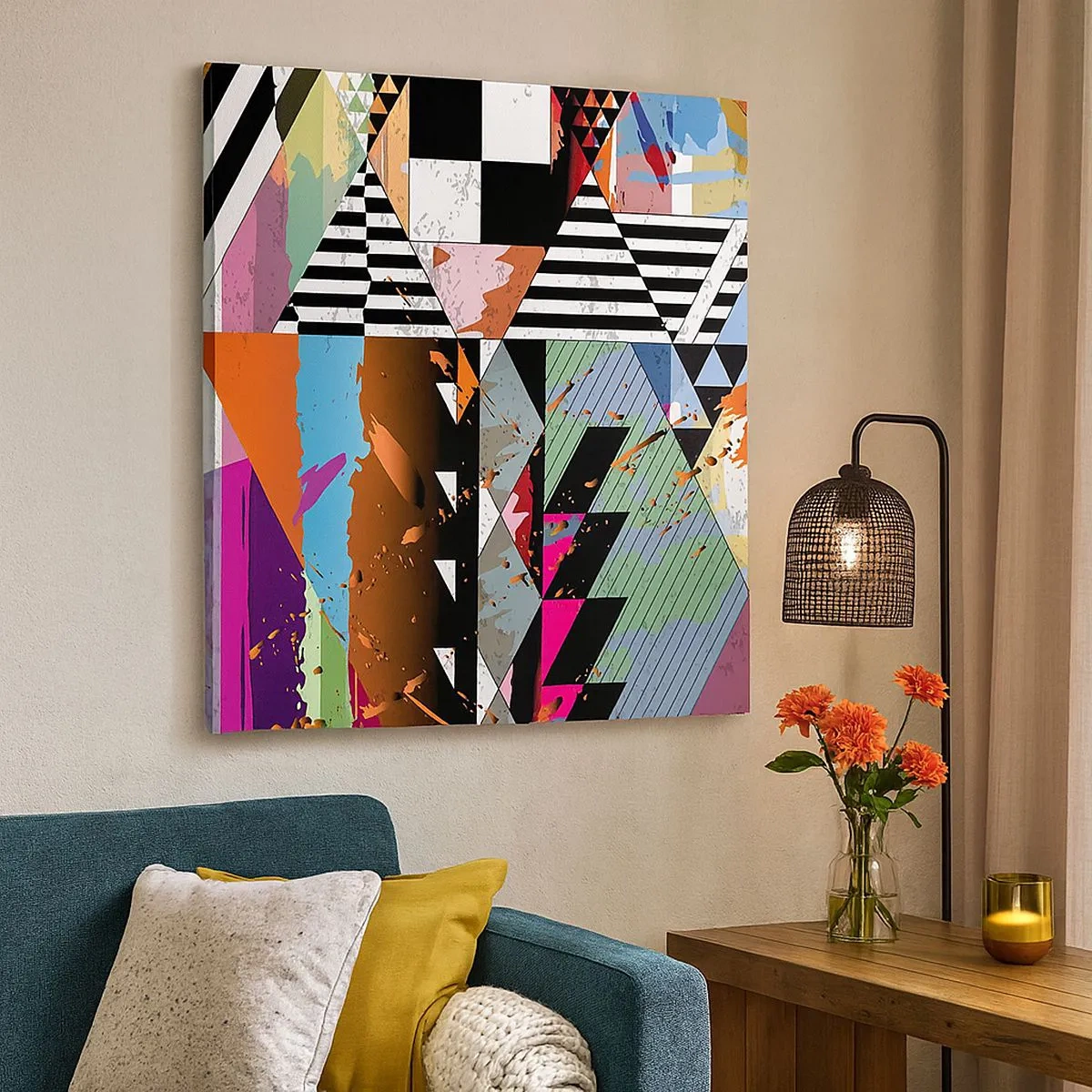 Impression sur toile - Image sur toile - Géométrique et organique - 30x30 cm