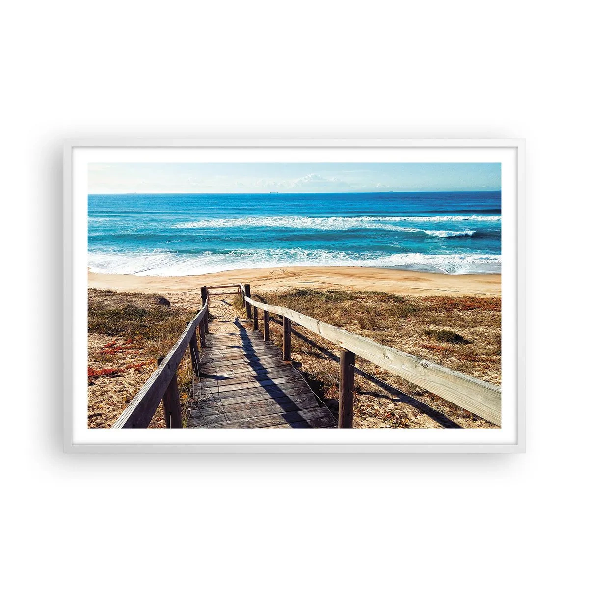 Affiche dans un cadre blanc - Poster - Cours! - 91x61 cm