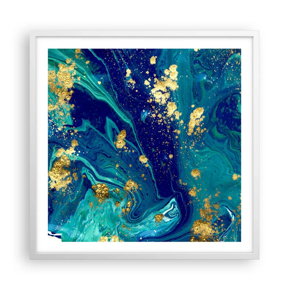 Affiche dans un cadre blanc - Poster - Les pétales du soleil - 60x60 cm