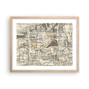 Affiche dans un chêne clair - Poster - Il attend d'être décodé - 50x40 cm