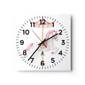 Horloge murale - Pendule murale - Les sabots en avant - 40x40 cm