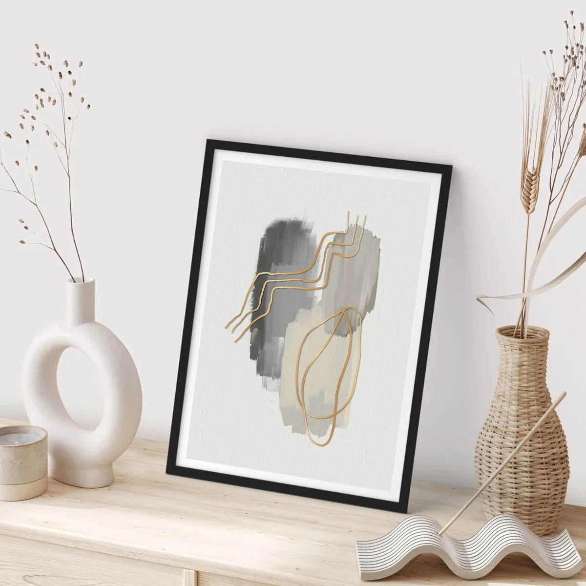 Affiche dans un cadre noir - Poster - Durée et mouvement - 30x40 cm