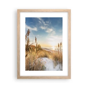 Affiche dans un chêne clair - Poster - Plage du nord - 30x40 cm