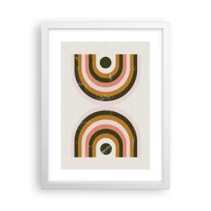 Affiche dans un cadre blanc - Poster - Abstraction jumelle - 30x40 cm