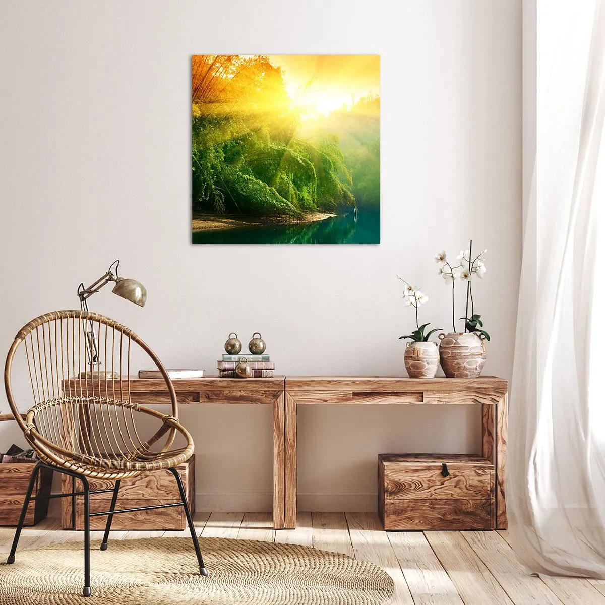 Impression sur toile - Image sur toile - Se noyer au soleil et à l'ombre - 70x70 cm