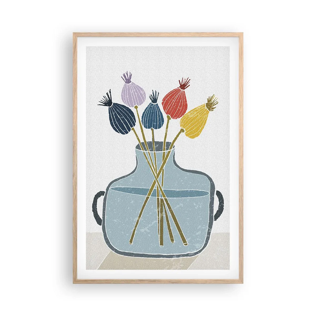 Affiche dans un chêne clair - Poster - Comme s'il avait semé des graines de pavot - 61x91 cm