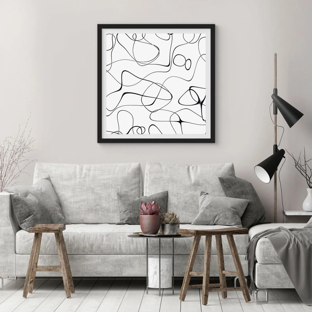 Affiche dans un cadre noir - Poster - Le chemin de la vie, les voies du hasard - 40x40 cm