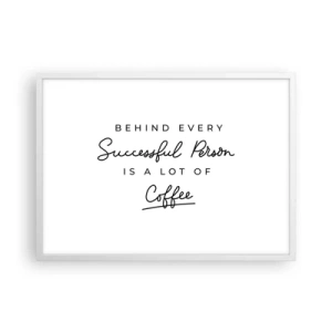 Affiche dans un cadre blanc - Poster - Secret du succès - 70x50 cm