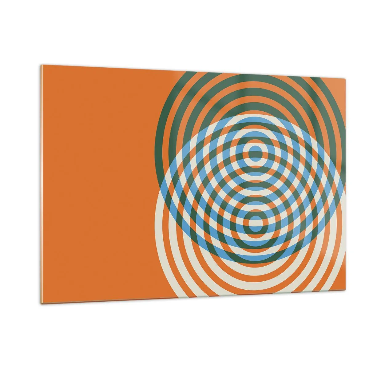 Impression sur verre - Image sur verre - Graphique géométrique abstrait avec des cercles concentriques - 120x80cm - Variation circulaire abstraite - Décoration murale moderne pour le salon et la chambre ARTTOR