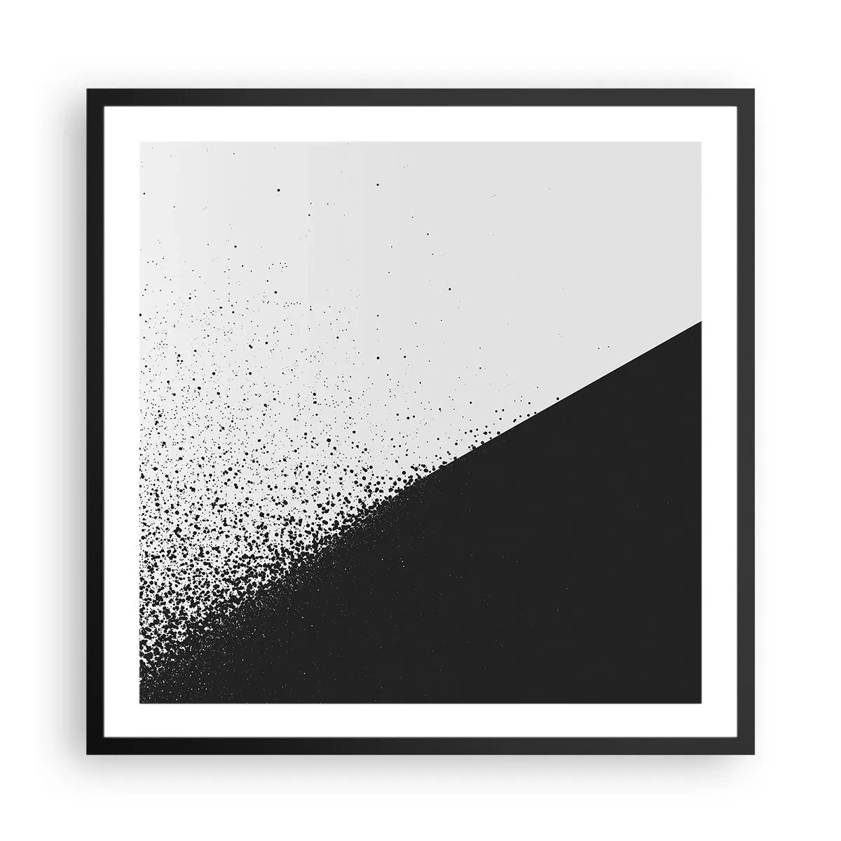 Affiche dans un cadre noir - Poster - De plus en plus vite, de plus en plus - 60x60 cm