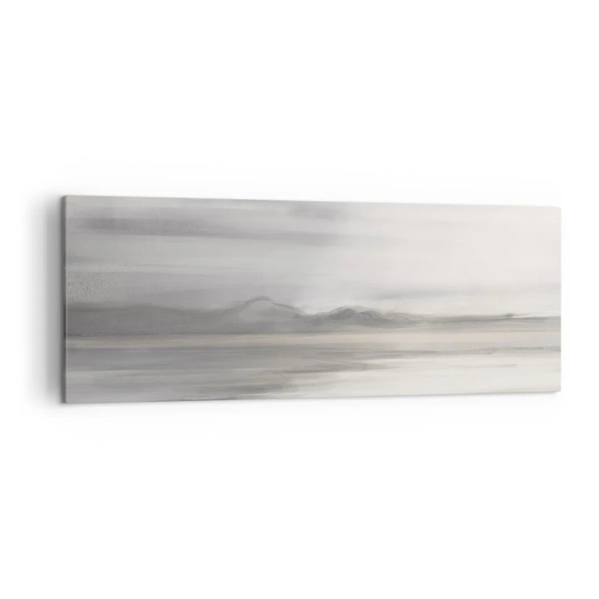 Impression sur toile - Image sur toile - Un paysage subtil aux tons gris et beige - 140x50cm - Distance réfléchie - Décoration murale moderne pour le salon et la chambre ARTTOR
