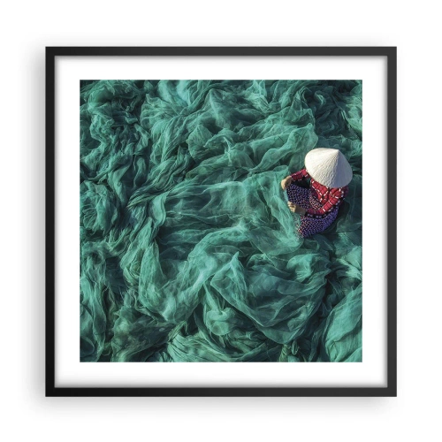 Affiche dans un cadre noir - Poster - Dans une mer de filet - 50x50 cm