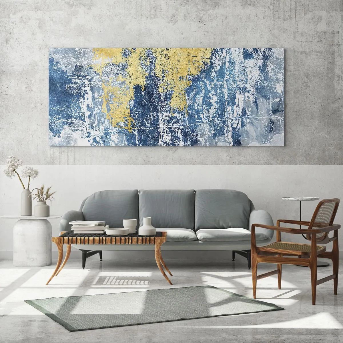 Impression sur verre - Image sur verre - Abstraction du temps - 100x40 cm
