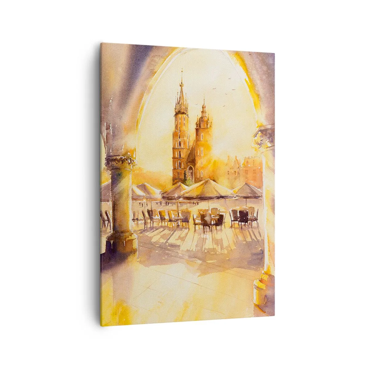 Impression sur toile - Image sur toile - À l'est, sur la place du marché de Cracovie - 70x100 cm