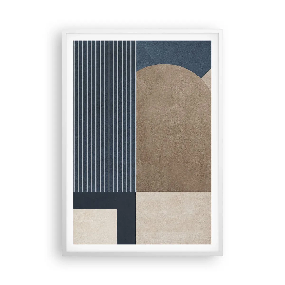 Affiche dans un cadre blanc - Poster - Composition simple et en rondeur - 70x100 cm