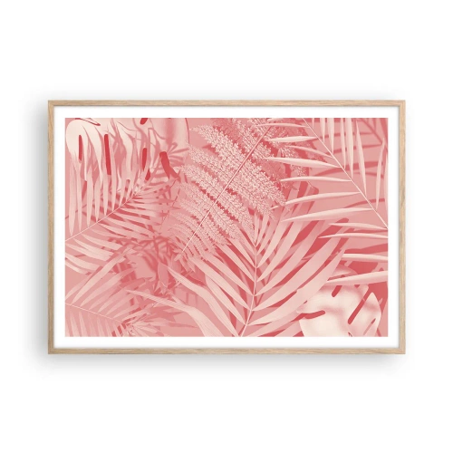 Affiche dans un chêne clair - Poster - Concept de rose - 100x70 cm