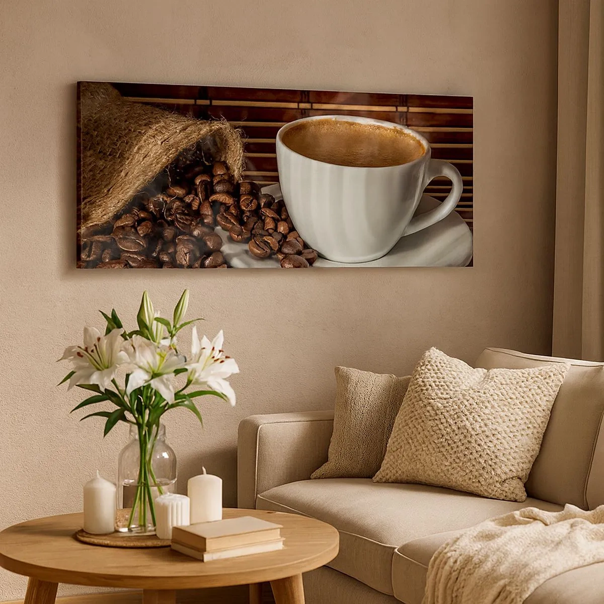 Impression sur toile - Image sur toile - La noirceur du charbon, la clarté de l'ambre - 100x40 cm