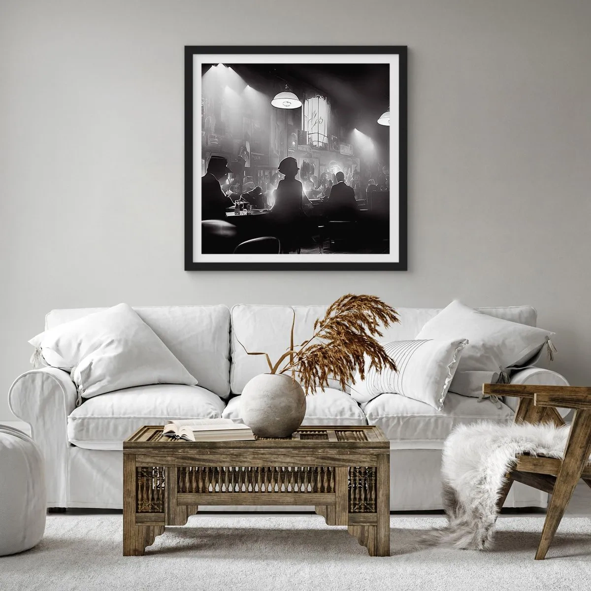 Affiche dans un cadre noir - Poster - Dans une ambiance jazz - 50x50 cm
