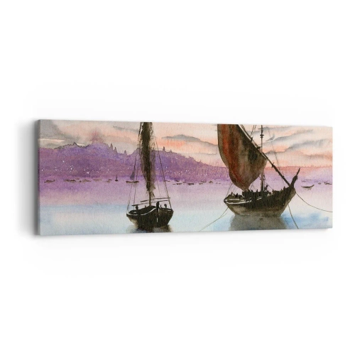 Impression sur toile - Image sur toile - Soirée au port - 90x30 cm