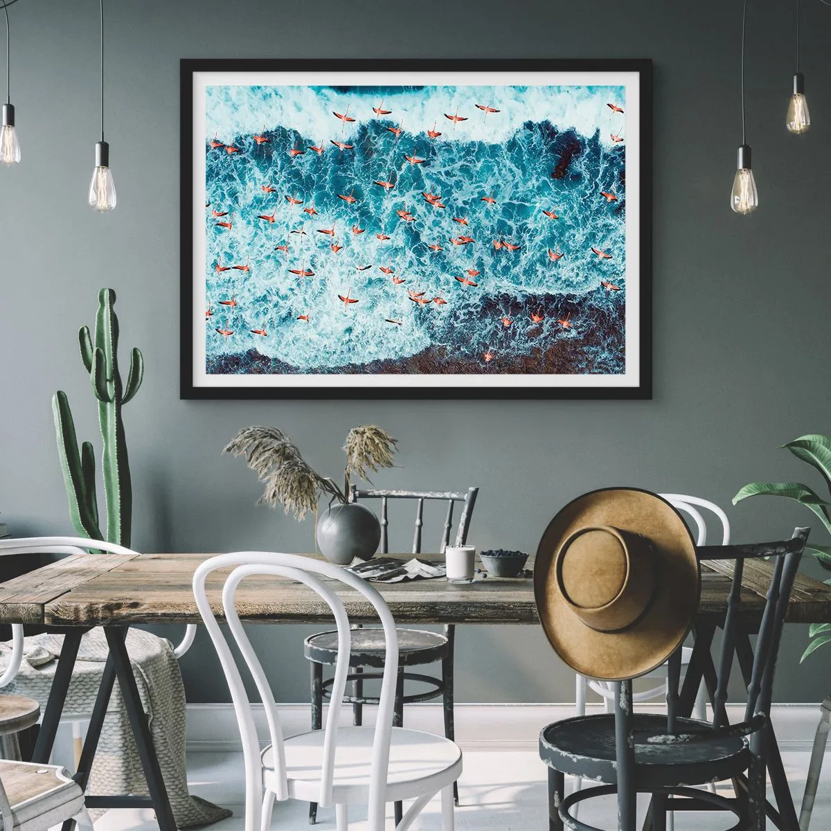 Affiche dans un cadre noir - Poster - Défilé du bord de mer - 50x40 cm