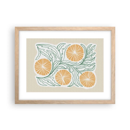 Affiche dans un chêne clair - Poster - Ethnique avec une pointe d'abstraction - 40x30 cm