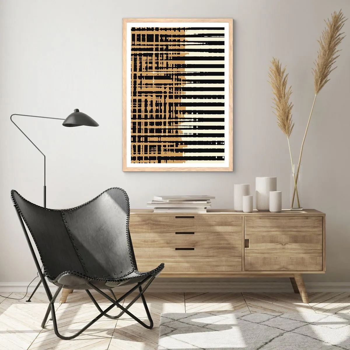 Affiche dans un chêne clair - Poster - Abstraction architecturale - 50x70 cm