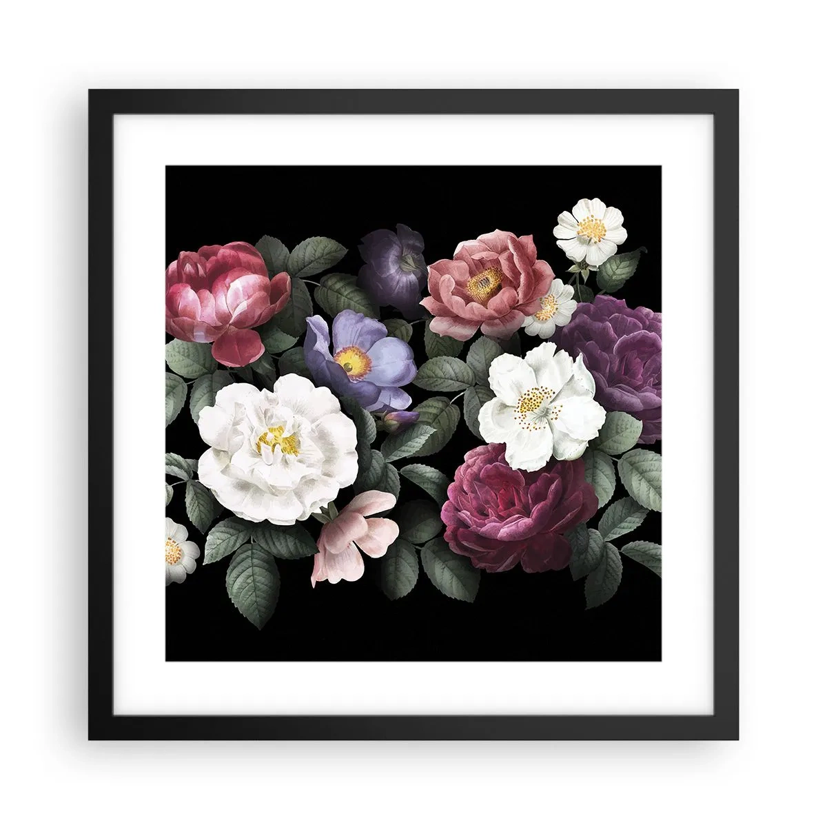 Affiche dans un cadre noir - Poster - D'un jardin anglais - 40x40 cm