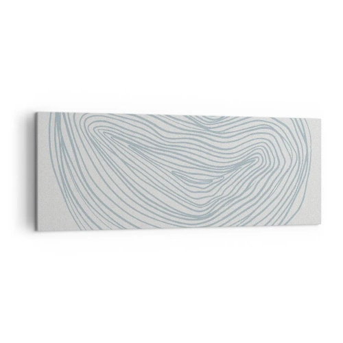 Impression sur toile - Image sur toile - Motif de vague abstrait en bleu délicat - 140x50cm - Une goutte de sourire - Décoration murale moderne pour le salon et la chambre ARTTOR