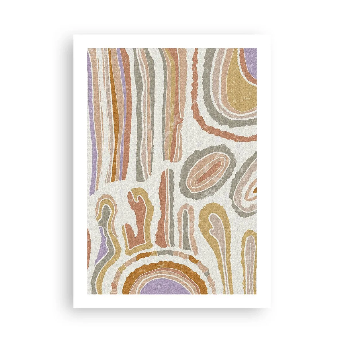 Affiche - Poster - Motifs organiques abstraits dans des tons terreux chauds - 50x70cm - Coupes transversales colorées - Décoration murale moderne pour le salon et la chambre ARTTOR