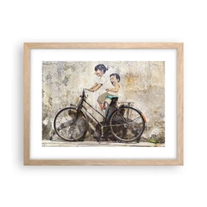 Affiche dans un chêne clair - Poster - Vrai ou faux? - 40x30 cm