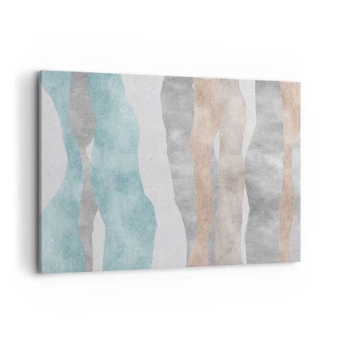 Impression sur toile - Image sur toile - Rayures abstraites aux tons pastel - 100x70cm - Une étude de proximité - Décoration murale moderne pour le salon et la chambre ARTTOR