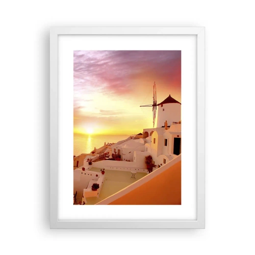 Affiche dans un cadre blanc - Poster - Fondre en blanc et or - 30x40 cm