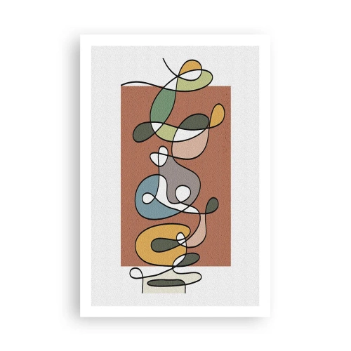 Affiche - Poster - Abstraction : danse colorée - 61x91 cm
