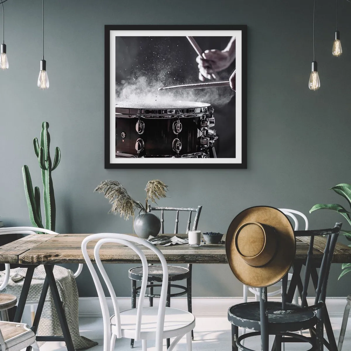 Affiche dans un cadre noir - Poster - Tempo de la musique - 50x50 cm