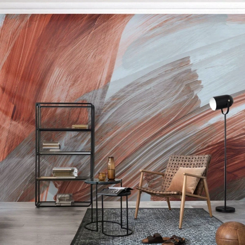 Papier peint sur mesure Standard Eco - Abstraction venteuse et automnale - Morceau, Chaos, Minimalisme